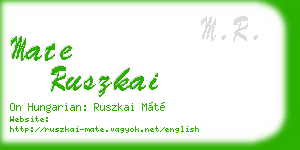 mate ruszkai business card