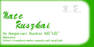 mate ruszkai business card